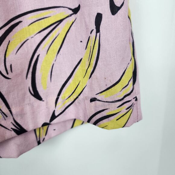 Nasty Gal Banana Print Linen Shorts Size 8 NWT - Picture 4 of 8